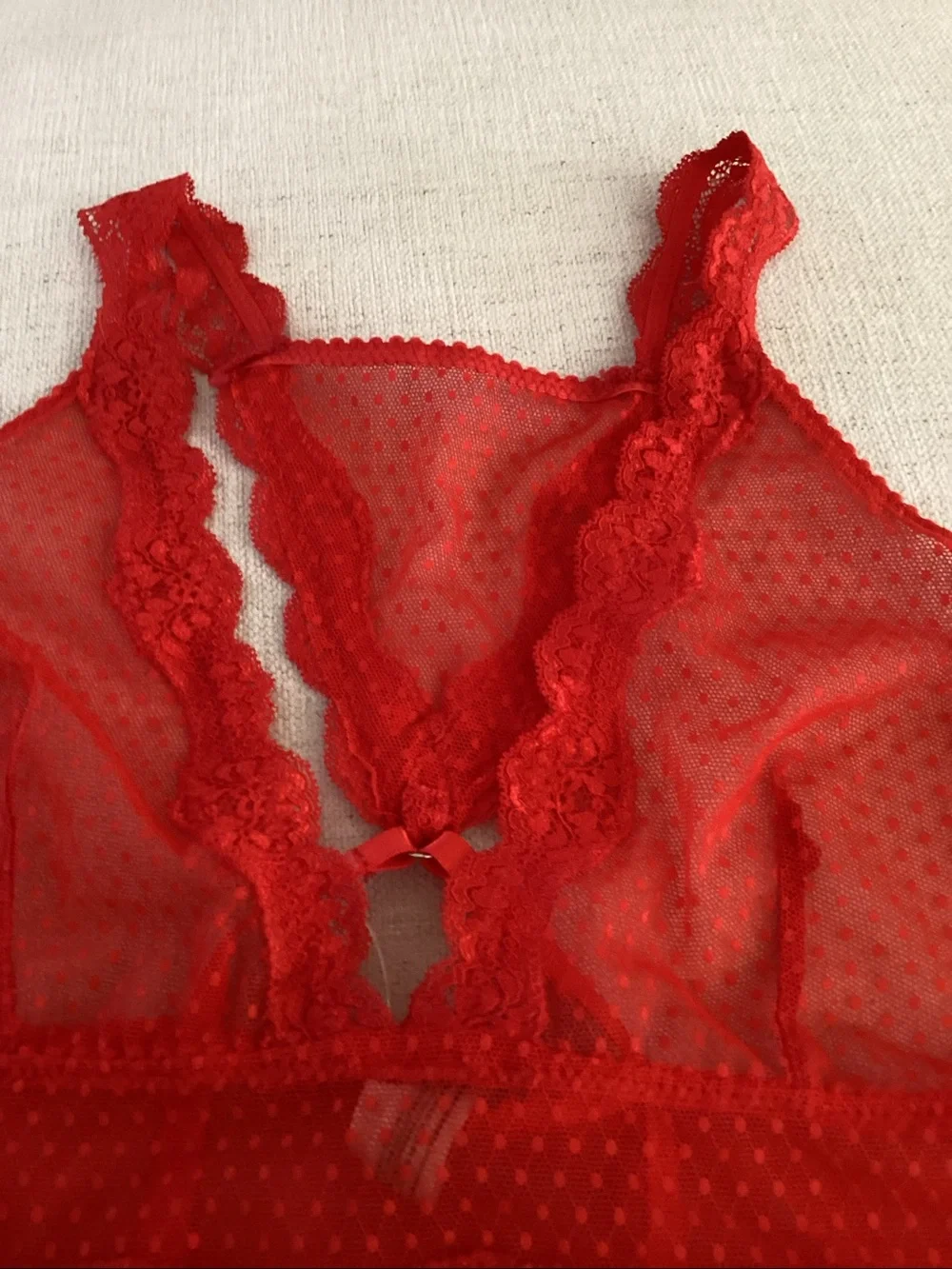 Free People Intimately FP Midweek Longline Bralette, Red, size Large, NWT